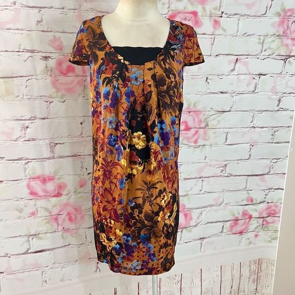 Anthropologie Dresses & Skirts - 🔥5/25 sale🔥Maeve Anthropologie Silk Cap Sleeve Floral Multicolor Dress XS